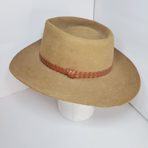 Akubra Snowy River Fur Felt Cowboy Hat (55 Size) Vintage Made In Australia - Picture 4 of 12
